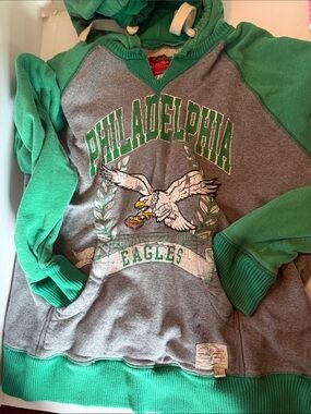 Philadelphia Eagles Women’s Mitchell and Ness  Green & Gray Hoodie Sweatshirt